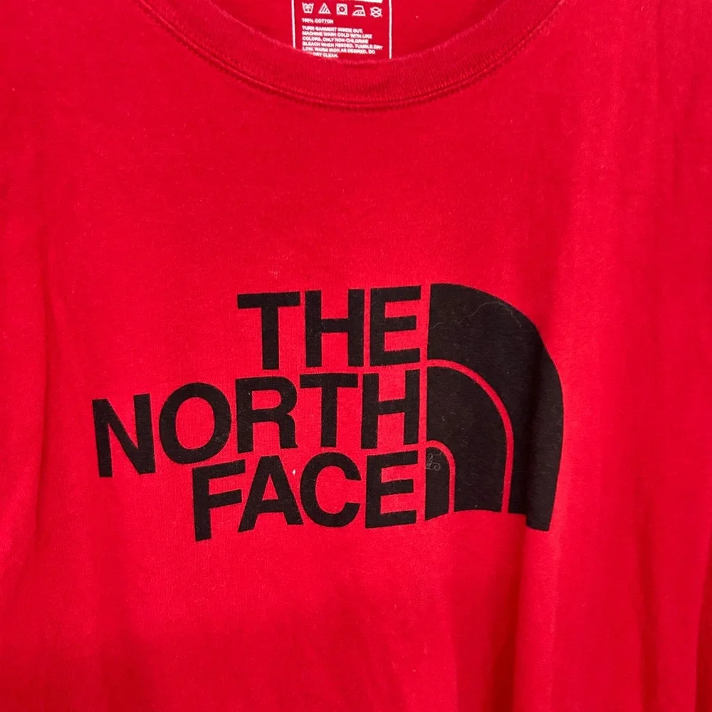 The North Face Long‎ Sleeve Big Logo Graphic Tee XXXL Red Gorpcore Streetwear